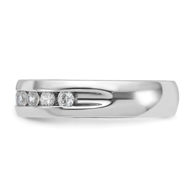 IBGoodman 14k White Gold 1/2 carat Lab Grown Diamond VS/SI+ G+ Nine Stone Complete Polished Men's Ring