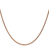 14K Rose Gold 18 inch 1.7mm Diamond-cut Spiga with Lobster Clasp Chain