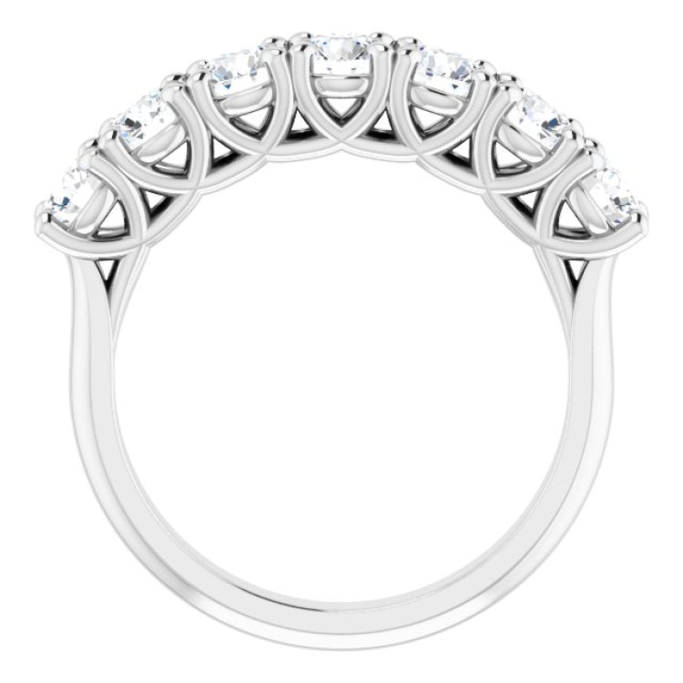 14K White 1 1/3 CTW Natural Diamond Seven-Stone Anniversary Band