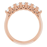 14K Rose 3/4 CTW Natural Diamond Seven-Stone Anniversary Band