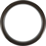 Black PVD Cobalt 8 mm Casted Wood Inlay Comfort-Fit Band Size 13