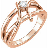 14K Rose 1/4 CT Natural Diamond Ring