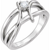 Sterling Silver 1/4 CT Natural Diamond Ring