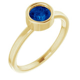 14K Yellow 5.5 mm Lab-Grown Blue Sapphire Ring