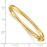 14k Polished 3.75mm Hinged Safety Clasp Baby Bangle