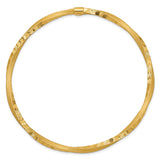 14k Satin Finish Diamond-cut Twist 3.00mm Slip-on Round Bangle Bracelet