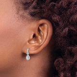 14k White Gold 5/8 carat Lab Grown Diamond VS+ F+ Complete Pear Dangle Post Earrings