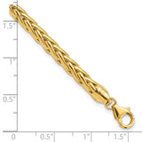 14k Polished 5.00mm Fancy Wheat Chain 8.5 inch Bracelet
