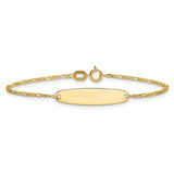 14k Madi K Figaro 5x22mm Oval 6 inch Baby ID Bracelet