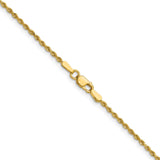 14K 18 inch 1.5mm Diamond-cut Rope with Lobster Clasp Chain