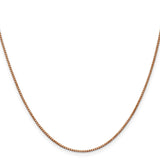 14K Rose Gold 18 inch 1mm Box Link with Lobster Clasp Chain