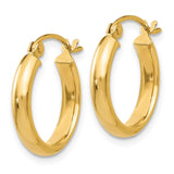 14k 2.75x12mm Round Tube Hoop Earrings