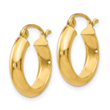 14k 3.75x17mm Round Tube Hoop Earrings