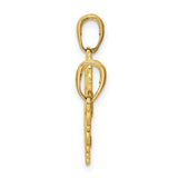 14K Polished 2-Piece Break-Apart HE WHO HOLDS THE KEY CAN UNLOCK MY HEART Charm