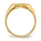 14k 12.5x14.0mm Closed Back Signet Ring