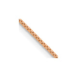14K Rose Gold 18 inch .9mm Box Link with Lobster Clasp Chain