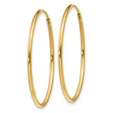 14k 1.2x30mm Polished Endless Tube Hoop Earrings