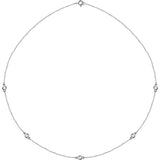 14K White Gold 1/2 CTW Natural Diamond 5-Station 18" Necklace