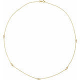 14K Yellow Gold 1 CTW Natural Diamond 5-Station 18" Necklace