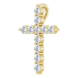 14K Yellow Gold 1/4 CTW Natural Diamond Cross Pendant