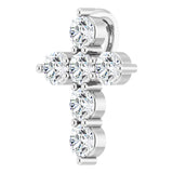 Sterling Silver 1/4 CTW Natural Diamond Cross Pendant