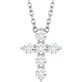 Sterling Silver 1/4 CTW Natural Diamond Cross 16-18" Necklace