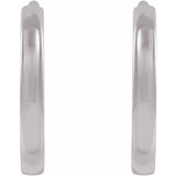 14K White Gold Hinged 10 mm Hoop Earrings