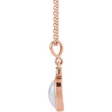 14K Rose Gold 6x4 mm Natural Ethiopian Opal & .015 CT Natural Diamond 16-18" Necklace