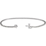 14K White Gold 1 CTW Natural Diamond Line 7 1/4" Bracelet