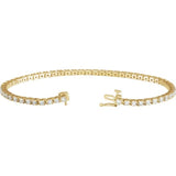 14K Yellow Gold 3 CTW Natural Diamond Line 7 1/4" Bracelet