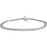 14K White Gold 3 CTW Natural Diamond Line 7 1/4" Bracelet