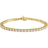 14K Yellow Gold 4 CTW Natural Diamond Line 7 1/4" Bracelet