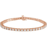14K Rose Gold 5 CTW Natural Diamond Line 7 1/4" Bracelet