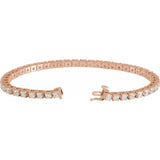 14K Rose Gold 5 CTW Natural Diamond Line 7 1/4" Bracelet