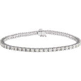 14K White Gold 4 CTW Lab-Grown Diamond Line 7 1/4" Bracelet