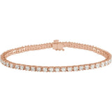 14K Rose Gold 4 CTW Lab-Grown Diamond Line 7 1/4" Bracelet