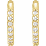 14K Yellow Gold 1/8 CTW Natural Diamond Hinged 12.5 mm Hoop Earrings