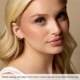 Platinum 1/6 CTW Natural Diamond Hinged  15 mm Hoop Earrings