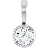 Platinum .06 CT Natural Diamond Bezel-Set Solitaire Pendant