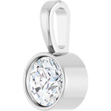 Sterling Silver 1/4 CT Natural Diamond Bezel-Set Solitaire Pendant