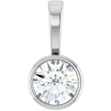 Sterling Silver 1/10 CT Natural Diamond Bezel-Set Solitaire Pendant