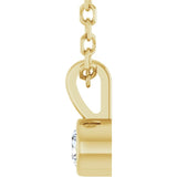 14K Yellow Gold .06 CT Natural Diamond Bezel-Set Solitaire 16-18" Necklace