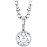 Platinum 1/6 CT Natural Diamond Bezel-Set Solitaire 16-18