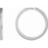 Platinum Hinged 20 mm Hoop Earrings