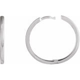 Platinum Hinged 20 mm Hoop Earrings