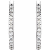 14K White Gold 1/5 CTW Natural Diamond Hinged 18 mm Hoop Earrings