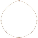14K Rose Gold 1/2 CTW Lab-Grown Diamond 5-Station 18" Necklace