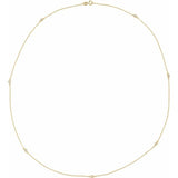 14K Yellow Gold 1/3 CTW Lab-Grown Diamond 7-Station 24" Necklace