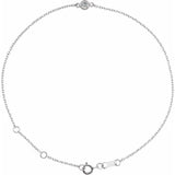 Sterling Silver Natural White Sapphire Bezel-Set Solitaire 6 1/2-7 1/2" Bracelet