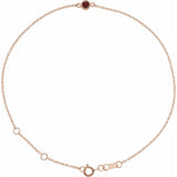 14K Rose Gold Natural Mozambique Garnet Bezel-Set Solitaire 6 1/2-7 1/2" Bracelet